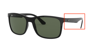 Patillas originales Ray-Ban RB4232, color 601 · Negro