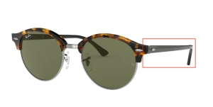 Patillas originales Ray-Ban RB4246 Clubround, color 1157 · Moteado negro habana