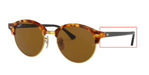 Patillas originales Ray-Ban RB4246 Clubround, color 1160 · Moteado marrón habana