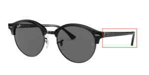 Patillas originales Ray-Ban RB4246 Clubround, color 1305 · Wrinkled negro sobre negro