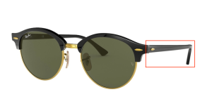 Patillas originales Ray-Ban RB4246 Clubround, color 901 · Negro