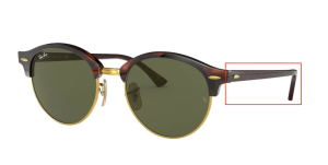Patillas originales Ray-Ban RB4246 Clubround, color 990 · Rojo habana