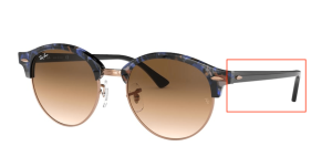 Patillas originales Ray-Ban RB4246 Clubround, color 1256 · Moteado marrón/azul