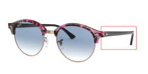 Patillas originales Ray-Ban RB4246 Clubround, color 1257 · Moteado gris/violeta