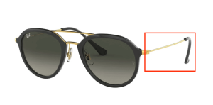 Patillas originales Ray-Ban RB4253, color 601 · Negro