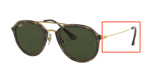 Patillas originales Ray-Ban RB4253, color 710 · Habana claro