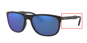 Patillas originales Ray-Ban RB4291, color 601S · Negro mate