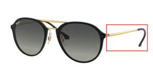 Patillas originales Ray-Ban RB4292N Blaze Doublebridge, color 601 · Negro