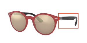 Patillas originales Ray-Ban RB4296, color 6345 · Rojo sanding