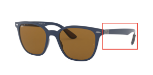 Patillas originales Ray-Ban RB4297, color 6331 · Azul mate
