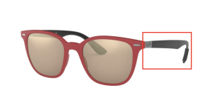 Patillas originales Ray-Ban RB4297, color 6345 · Rojo sanding