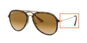 Patillas originales Ray-Ban RB4298, color 710 · Habana claro