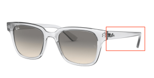 Patillas originales Ray-Ban RB4323, color 6447 · Transparente