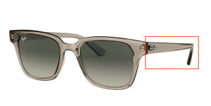 Patillas originales Ray-Ban RB4323, color 6449 · Transparente gris