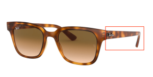 Patillas originales Ray-Ban RB4323, color 6475 · Amarillo habana claro
