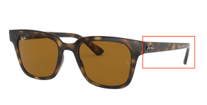 Patillas originales Ray-Ban RB4323, color 710 · Habana claro