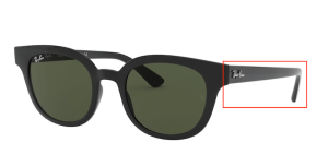 Patillas originales Ray-Ban RB4324, color 601 · Negro