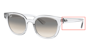 Patillas originales Ray-Ban RB4324, color 6447 · Transparente