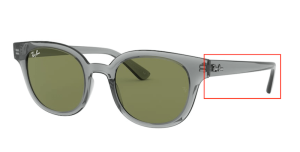 Patillas originales Ray-Ban RB4324, color 6450 · Transparente gris