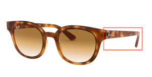 Patillas originales Ray-Ban RB4324, color 6475 · Amarillo habana claro