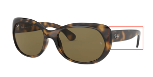 Patillas originales Ray-Ban RB4325, color 710 · Habana claro