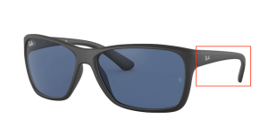 Patillas originales Ray-Ban RB4331, color 601S · Negro mate