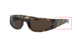 Patillas originales Ray-Ban RB4332, color 710 · Habana claro