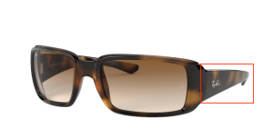 Patillas originales Ray-Ban RB4338, color 710 · Habana claro