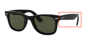 Patillas originales Ray-Ban RB4340 Wayfarer, color 601 · Negro