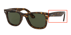 Patillas originales Ray-Ban RB4340 Wayfarer, color 710 · Habana claro