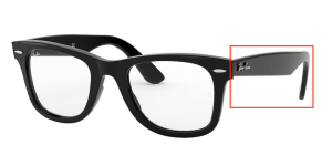 Patillas originales Ray-Ban RB4340V Vista, color 2000 · Negro brillo