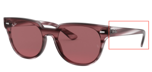 Patillas originales Ray-Ban RB4368N N Blaze Meteor, color 6431 · Rayado bordeaux habana
