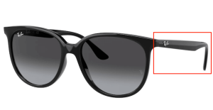 Patillas originales Ray-Ban RB4378, color 601 · Negro