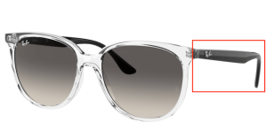 Patillas originales Ray-Ban RB4378, color 6477 · Transparente
