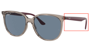 Patillas originales Ray-Ban RB4378, color 6572 · Transparente gris