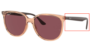 Patillas originales Ray-Ban RB4378, color 6602 · Transparente marrón