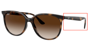 Patillas originales Ray-Ban RB4378, color 710 · Habana