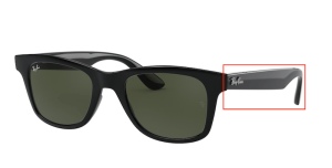 Patillas originales Ray-Ban RB4640, color 601 · Negro