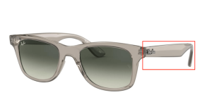 Patillas originales Ray-Ban RB4640, color 6449 · Transparente gris