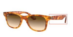 Patillas originales Ray-Ban RB4640, color 6475 · Amarillo habana claro