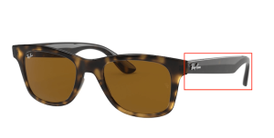 Patillas originales Ray-Ban RB4640, color 710 · Habana claro