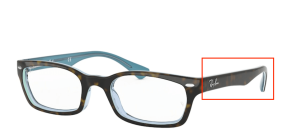 Patillas originales Ray-Ban RB5150 Vista, color 5023 · Superior habana sobre tr azure