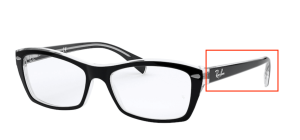 Patillas originales Ray-Ban RB5255 Vista, color 2034 · Superior negro sobre transparente