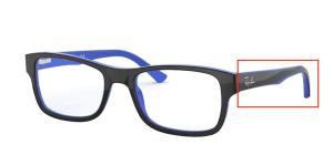 Patillas originales Ray-Ban RB5268, color 5179 · Superior negro sobre azul