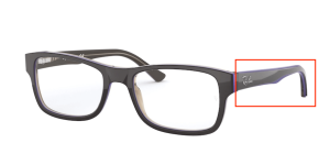Patillas originales Ray-Ban RB5268, color 5739 · Superior azul sobre trasparent