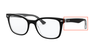 Patillas originales Ray-Ban RB5285 Vista, color 2034 · Superior negro sobre transparente