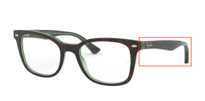 Patillas originales Ray-Ban RB5285 Vista, color 2383 · Superior habana sobre verde transp.