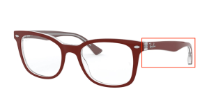 Patillas originales Ray-Ban RB5285 Vista, color 5738 · Superior bordeux sobre trasparent