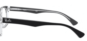 Patillas originales Ray-Ban RB5286 Vista, color 2034 · Superior negro sobre transparente