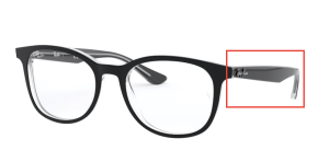 Patillas originales Ray-Ban RB5356 Vista, color 2034 · Superior negro sobre transparente